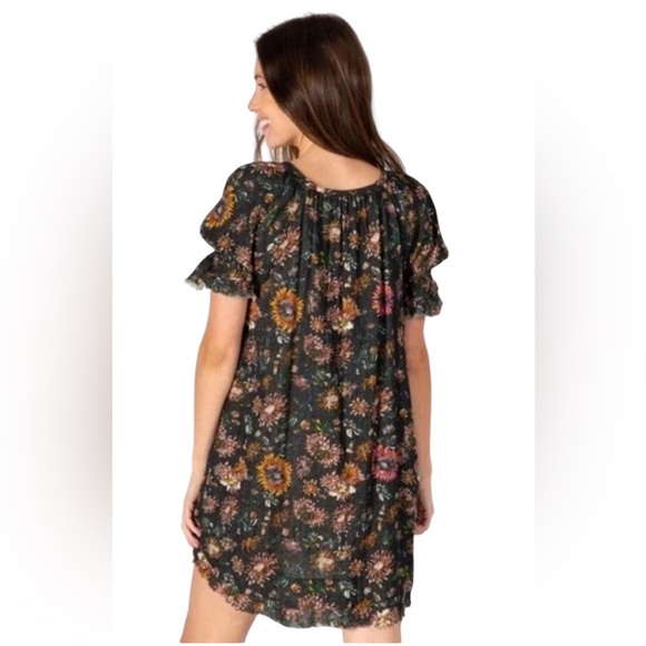 Natural Life Floral Ruffle Sleeve Knee Length Dress Size Medium - Picture 3 of 12